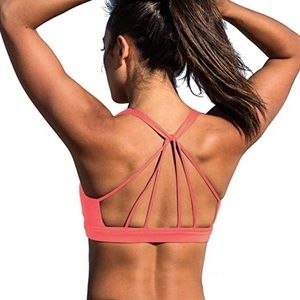 Icyzone fusion coral sports bra